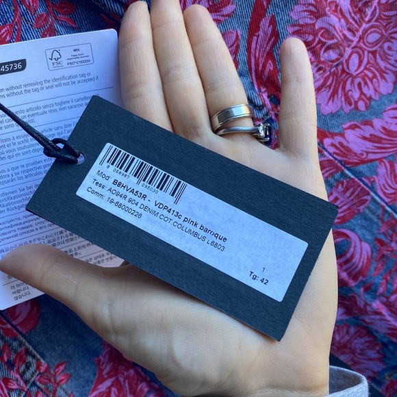 Versace Jeans Couture Pink Baroque Denim Vest - Picture 4 of 12